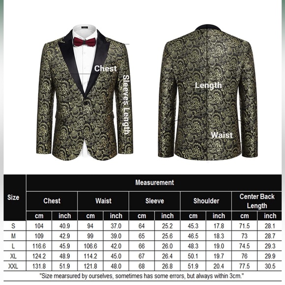 Coo Fandy, Tuxedo Suit, Black and Gold Dots - Picture 11 of 11